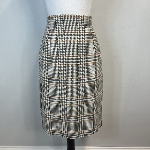 Vintage Norton McNaughton 2pc Skirt Suit sz 12 Pet Gray Brown Tweed Plaid Wool - Picture 8 of 13